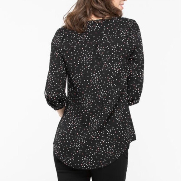 Tab Sleeve Henley Blouse - Picture 3 of 7
